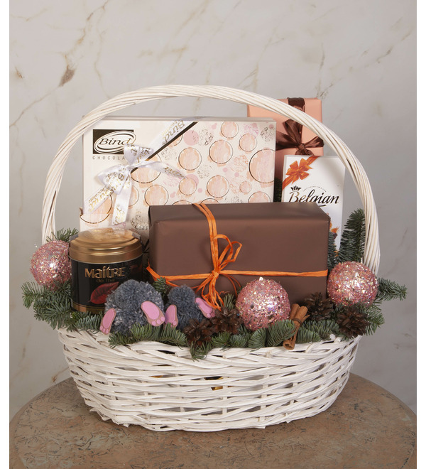 Подарочная корзина Розовый снегопад – фото № 1