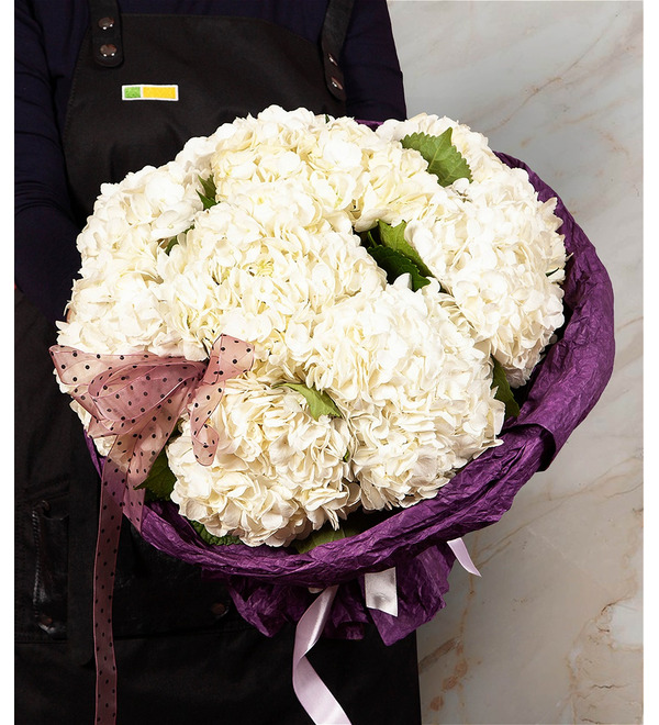 Bouquet-solo White hydrangeas (5,7,9 or 15) – photo #1