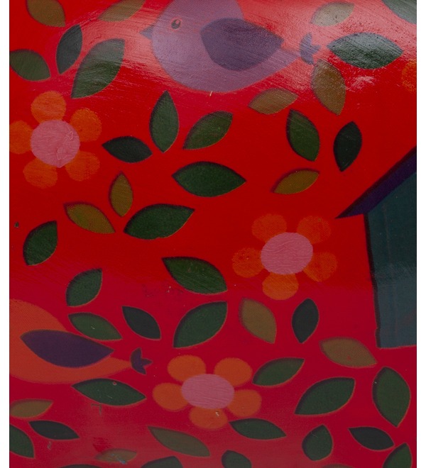 Горшок керамический для цветов Корова Белла (оранжевый с листьями) – фото № 3