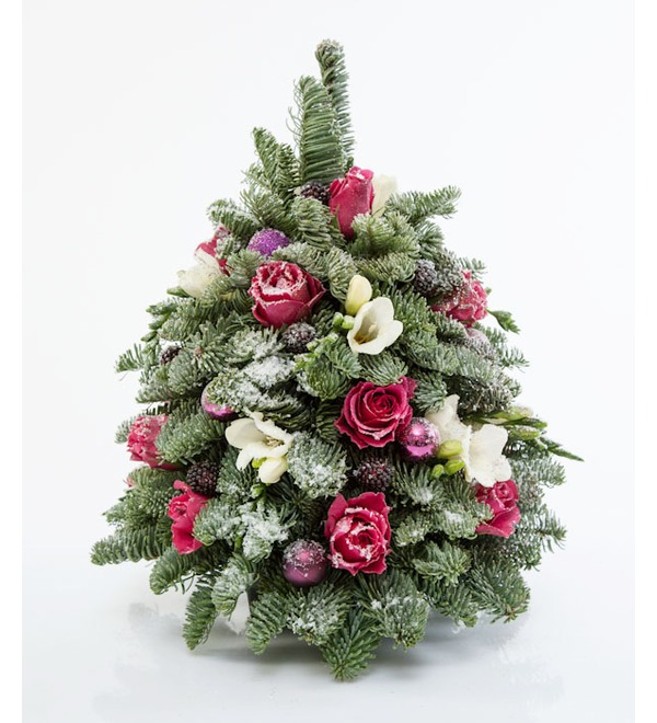 Праздничная елка из цветов Ёлочка под снегом NY2985 SAN – фото № 1
