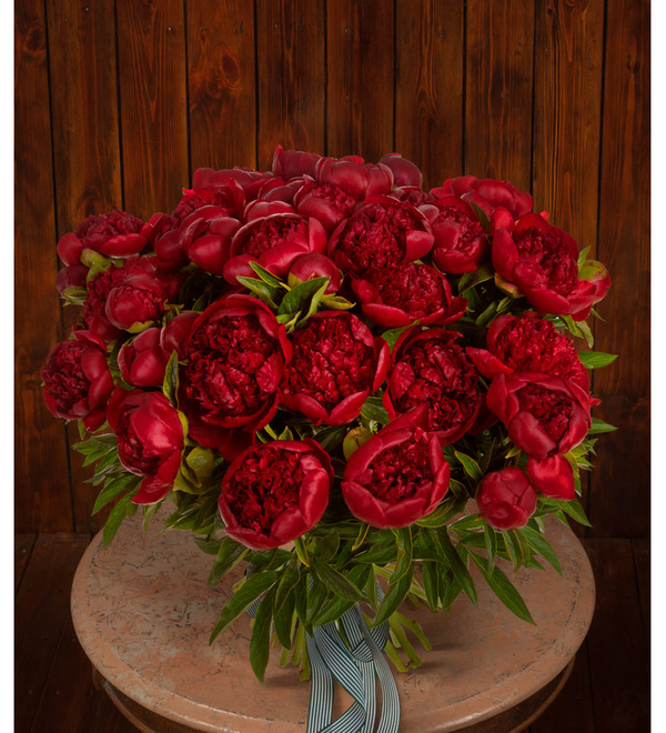 Bouquet-solo of Red Charm peonies (15,25,35,51,75 or 101) – photo #2