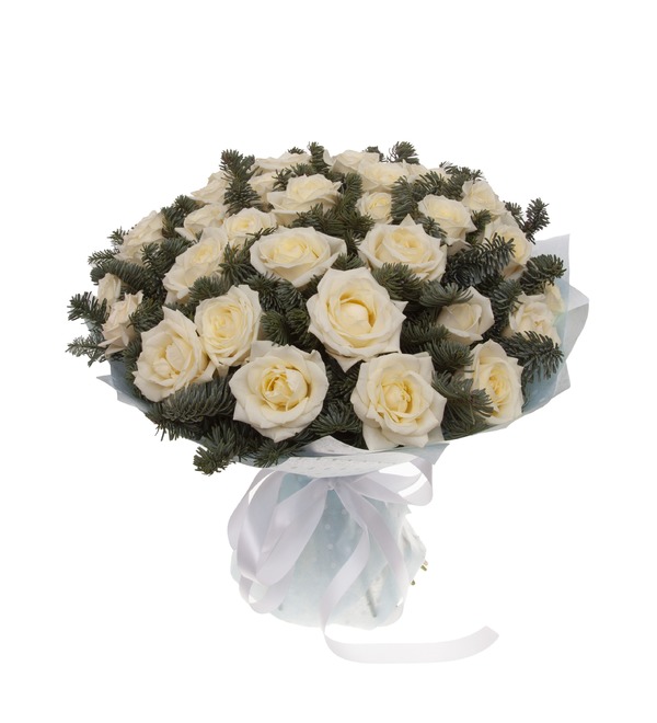 Solo-bouquet of white roses (15,25,35,51,75 or 101) – photo #5
