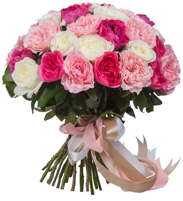 Bouquet of pion-shaped roses Fairy (15, 25 or 51) – photo #2