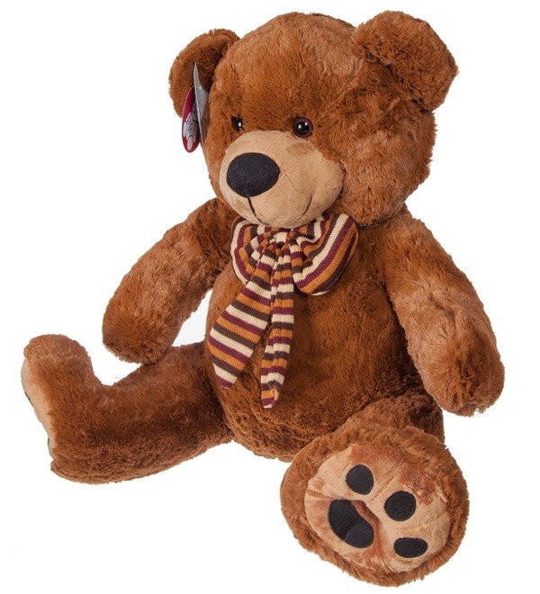 Soft toy Bear Chocolate with a bow (50 cm) – photo #3