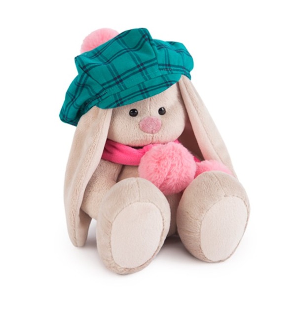 Мягкая игрушка Зайка Ми в зеленой кепке и розовом шарфе IM20163 SAN – фото № 1