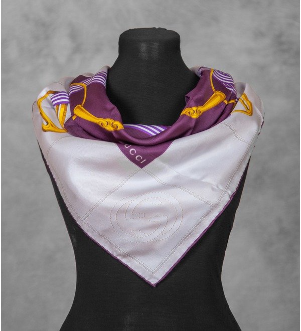 Silk shawl GUCCI (Italy, 90x90 cm) – photo #3