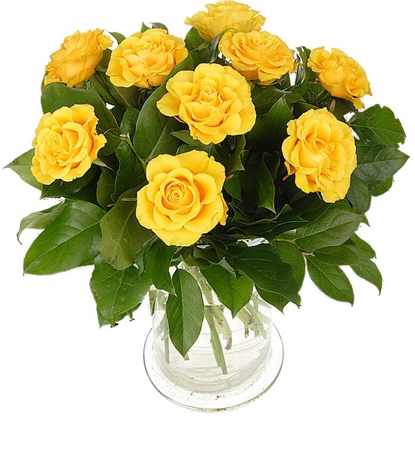 Букет из 9 желтых роз Солнечное затмение – фото № 1