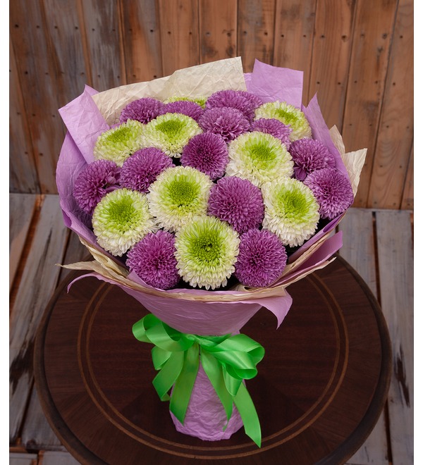 Bouquet-duet of chrysanthemums Feelings and Love (15,21,35,51 or 75) – photo #1