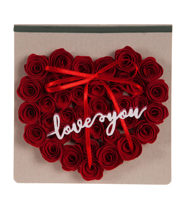 Handmade card Love You (Heart of roses) – photo #1