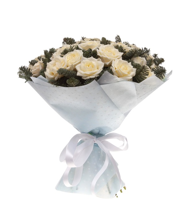 Solo-bouquet of white roses (15,25,35,51,75 or 101) – photo #4