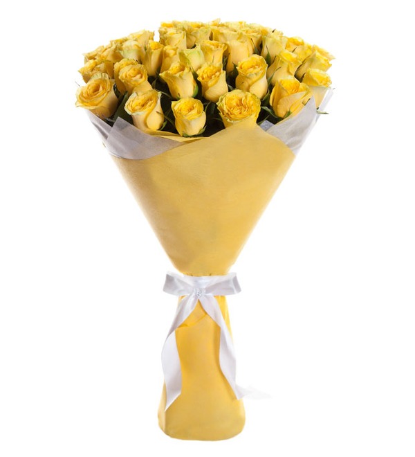 Букет из 51 желтой розы Кусочек солнца BR204 CAS – фото № 3