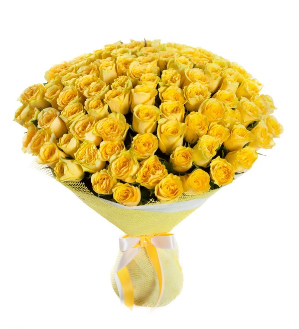 Букет из 101 желтой розы Ты мое Солнце BR203 RUS – фото № 1