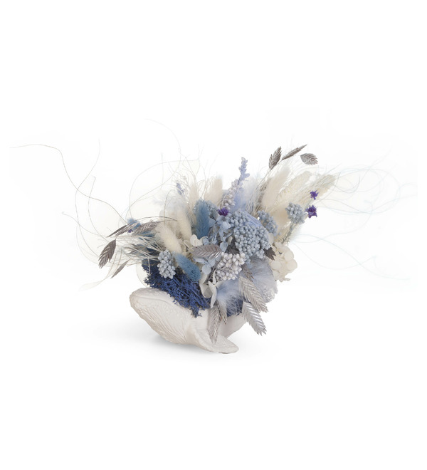 Композиция из стабилизированных цветов и сухоцветов Кит – фото № 5