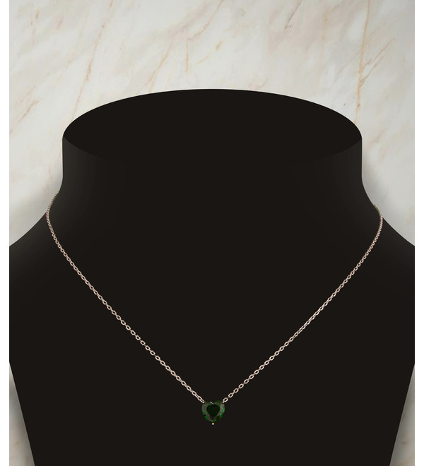 Necklace Green Heart – photo #1