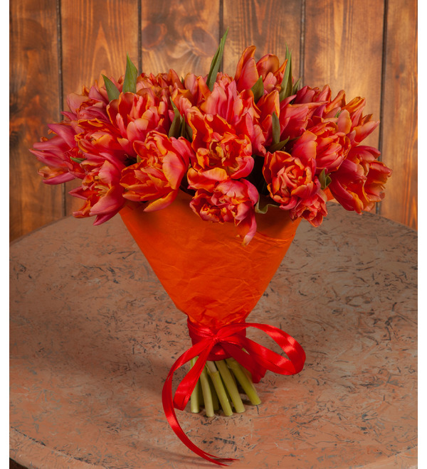 Bouquet-solo peony tulips Pissarro (15,25,35,51,75 or 101) – photo #1