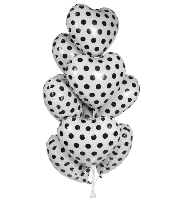 Bouquet of balloons White hearts (9 or 18 balloons) – photo #1