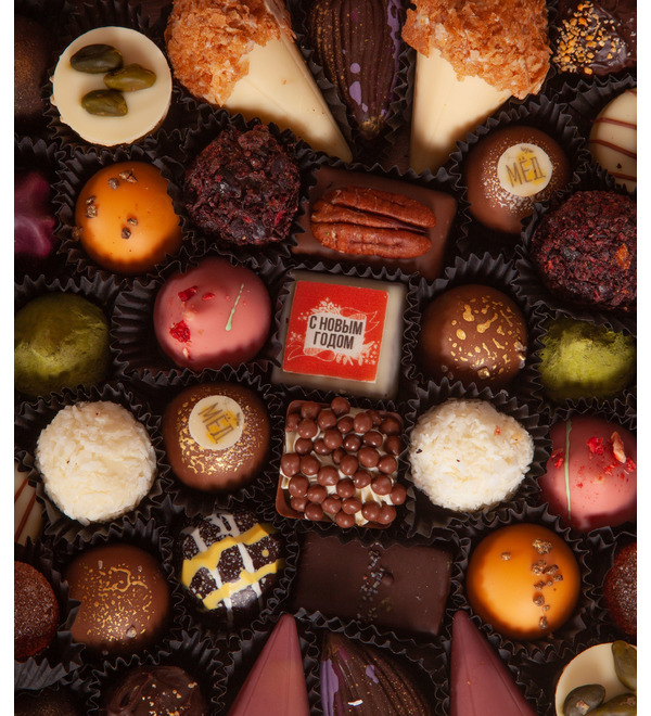 Конфеты ручной работы из бельгийского шоколада Новогодняя шкатулка BIG – фото № 2