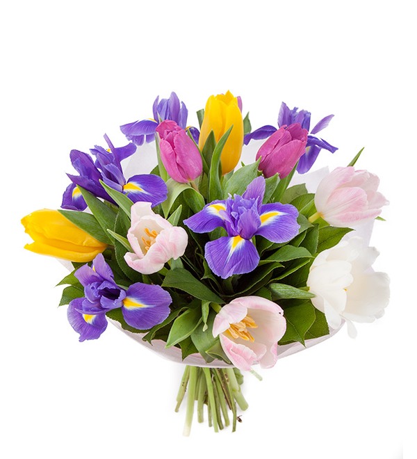 Фото букет тюльпаны и ирисы фото