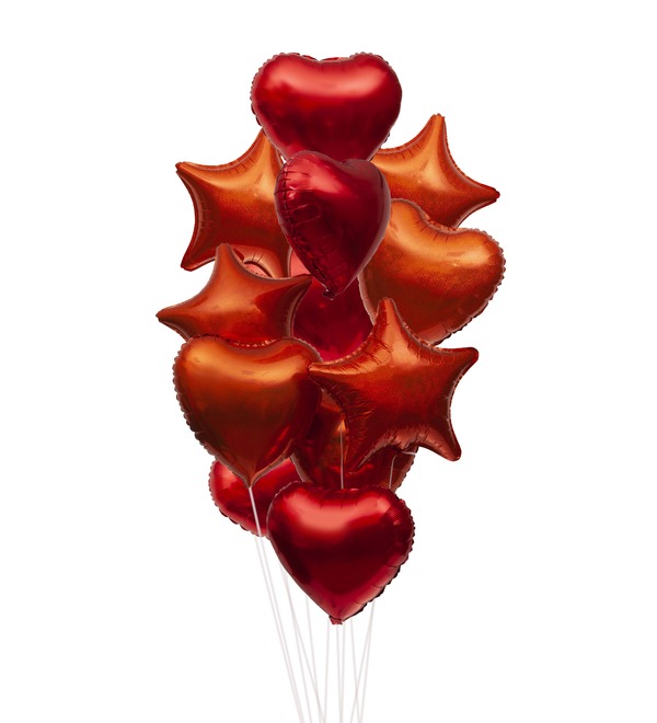 Bouquet of balloons Fire of feelings (15 or 31 balloons) – photo #1