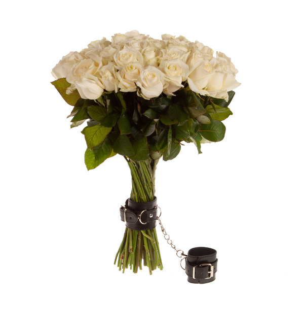 Bouquet-solo of white roses Chain of tenderness (51,75 or 101) – photo #5