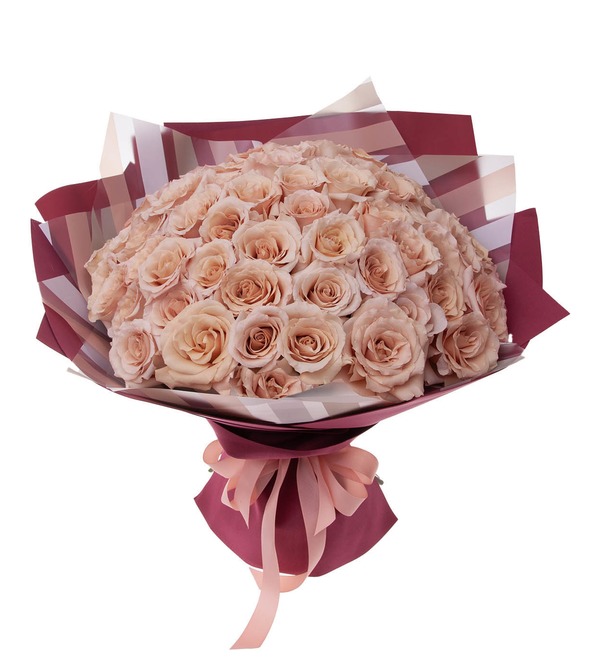 Букет-соло пионовидных роз Quicksand (9,15,25,35,51 или 75) – фото № 5