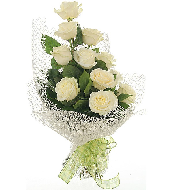 11 White Roses Bouquet My Compliments FR R11.White ROQ – photo #2