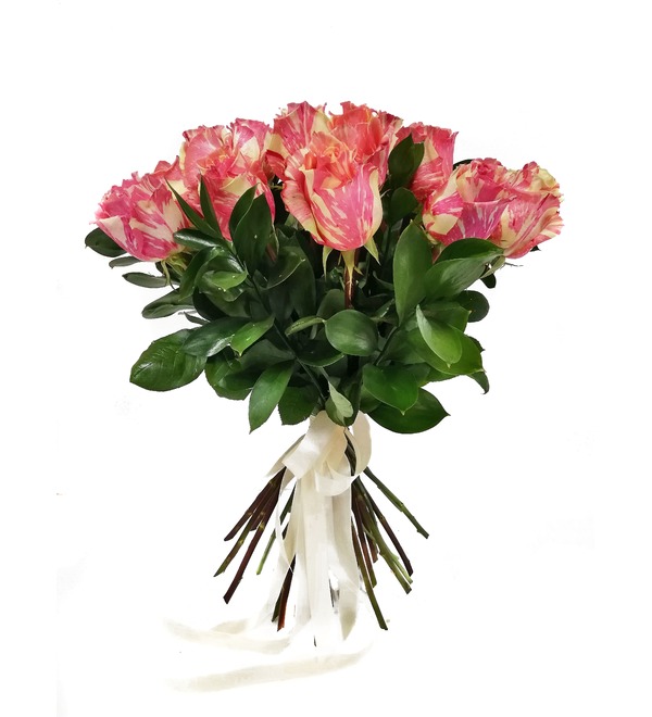Букет двухцветных роз Фиеста SPBAC4 SAN – фото № 4