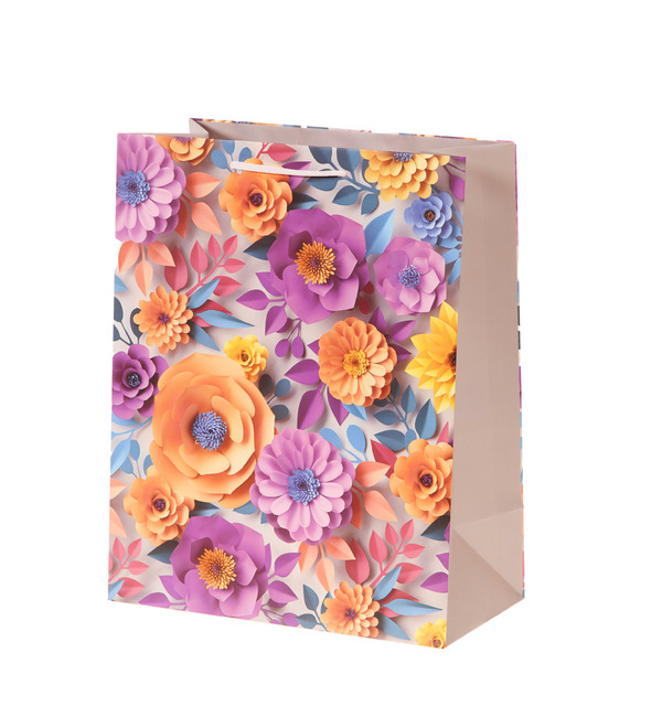 Gift bag medium Bright flowers – photo #1