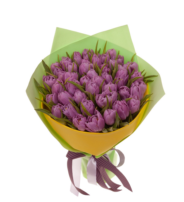 Bouquet-solo tulips Double Price(15,25,35,51,75 or 101) – photo #5