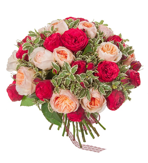 Букет-дуэт пионовидных роз Единственная (15,25,35,51 или 75) – фото № 5