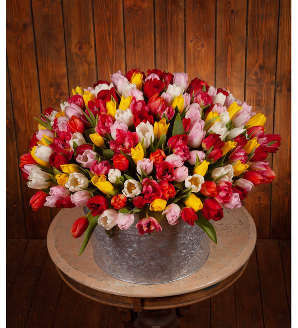 Композиция из 201 тюльпана Весенние цветы – фото № 3