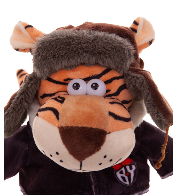 Soft toy Tiger in earflaps (40 cm) – photo #3