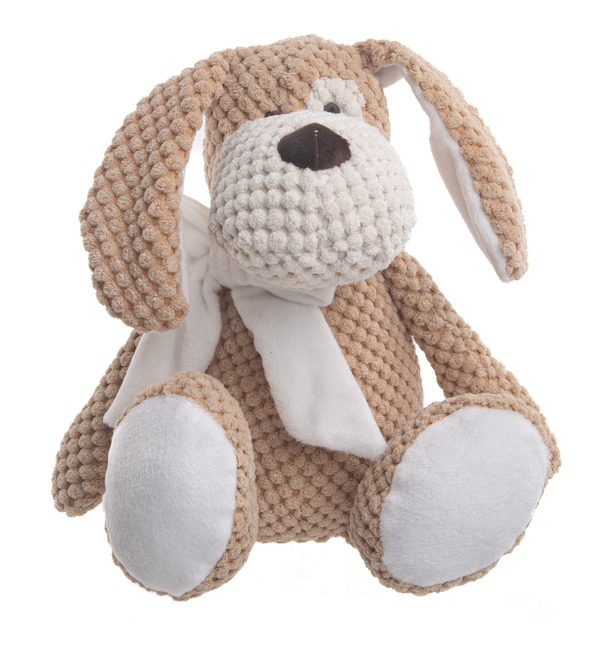 Soft toy Dog with a bow (30cm) – photo #1