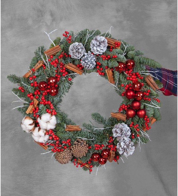 Венок из натуральной хвои Лесная фантазия NYP78 SOC – фото № 5