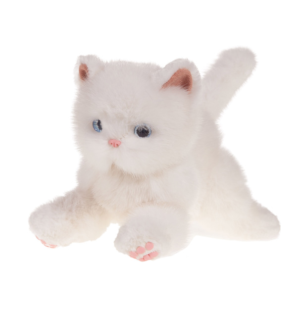 Игрушка ручной работы Белый котёнок – фото № 1