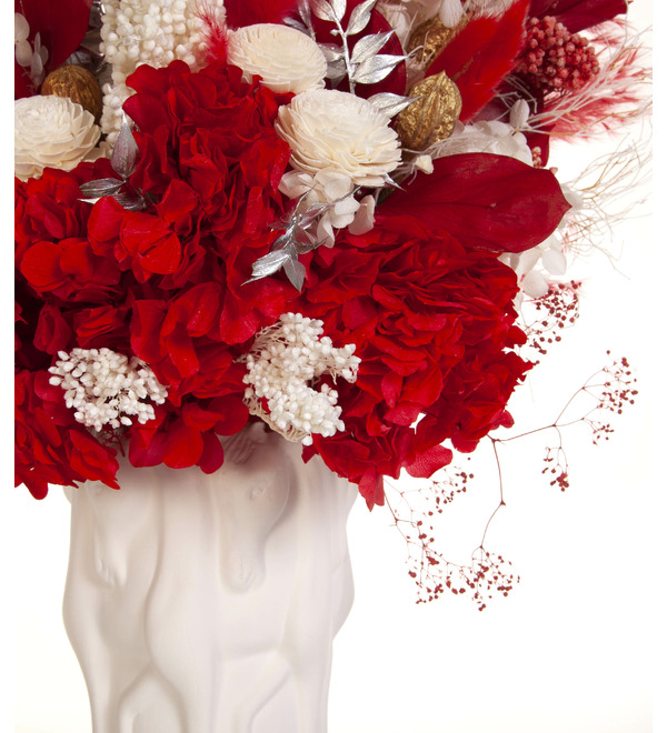 Композиция из стабилизированных цветов и сухоцветов Изящные кони – фото № 2