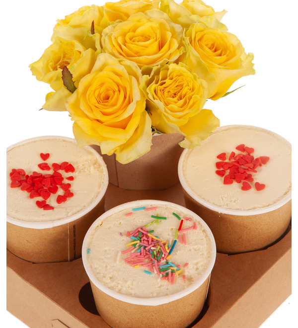 Gift set of desserts with flowers I miss you and Im waiting – photo #2