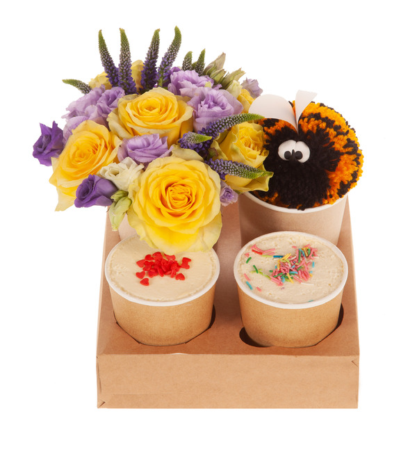 Gift set of desserts with flowers On the wings of happiness – photo #4