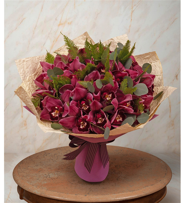 Букет-соло красных орхидей (15,25,35,51,75 или 101) – фото № 1