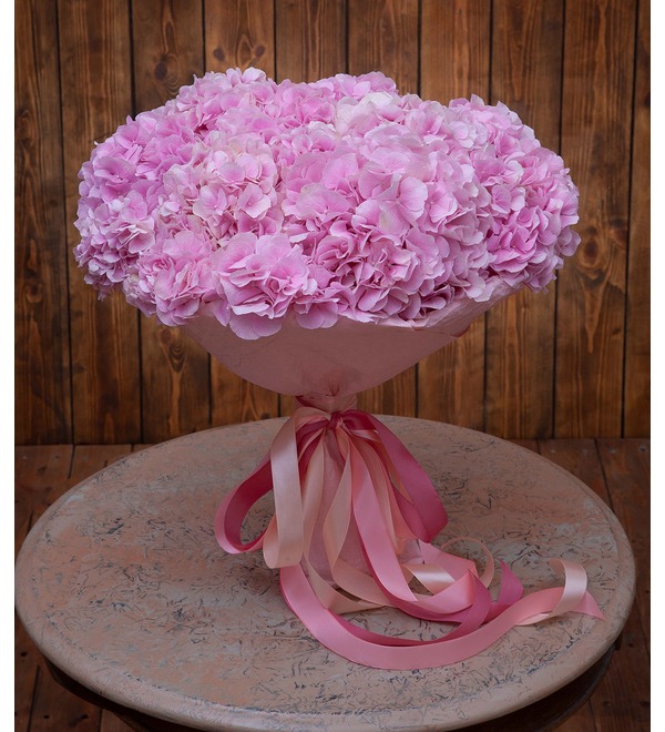 Bouquet-solo of pink hydrangeas (5,7,9,15,25 or 35) – photo #1