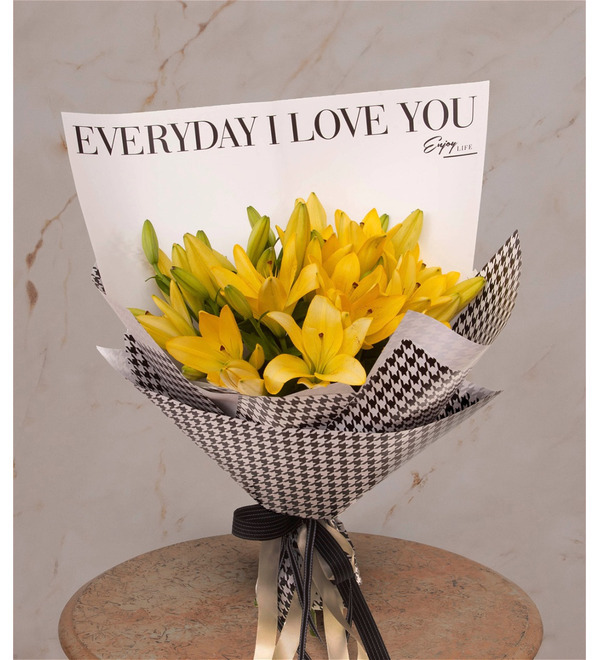 Букет-соло жёлтых лилий (5,7,9,15,25 или 35) – фото № 1