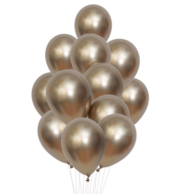 Bouquet of balloons Gold (15 or 31 balloons) – photo #1