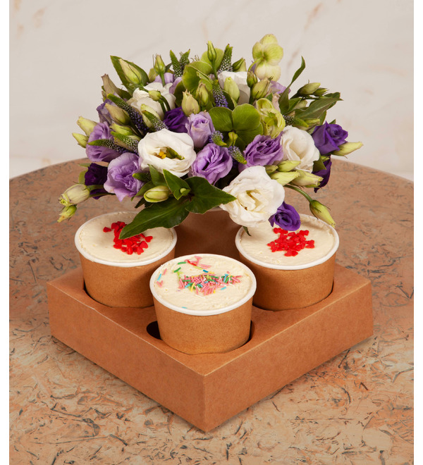 Gift set of desserts with flowers Nice compliment – photo #5