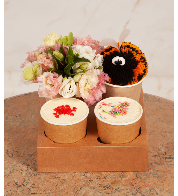 Gift set of desserts with flowers My sweet – photo #1