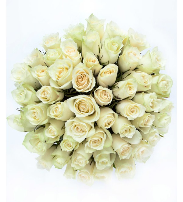 Букет из 51 белой розы (50см) Светлое чувство BR154 SAN – фото № 3
