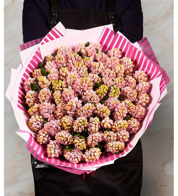 Bouquet-solo Pink hyacinths (15,25,51 or 75) – photo #1