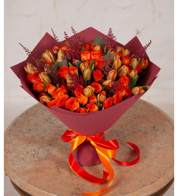 Bouquet-trio Fiery heart – photo #1