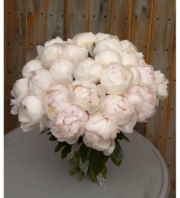 Bouquet of peonies Duchesse De Nemours (15, 31 or 61 peony) MN1 BOL – photo #2