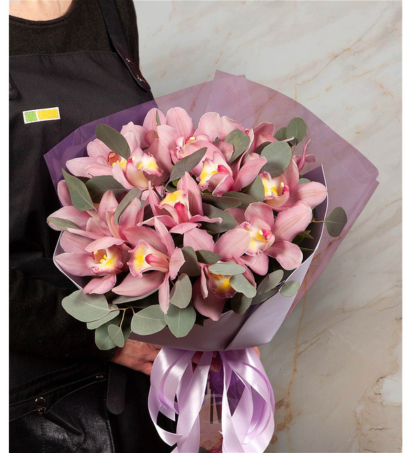 Букет-соло Розовые орхидеи (15,25,35,51,75 или 101) MCS14 SAN – фото № 1