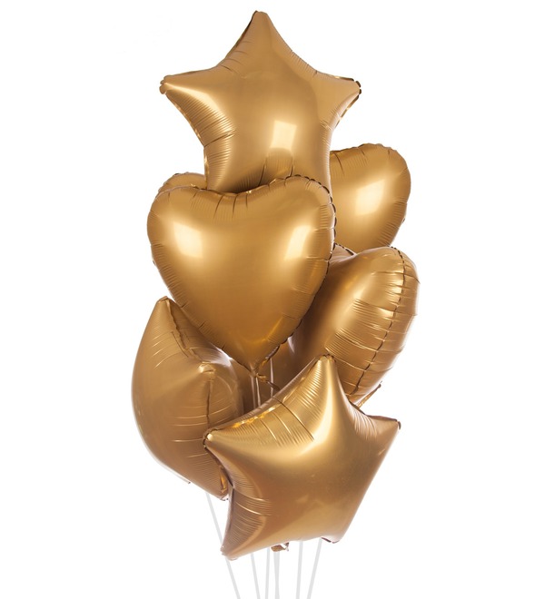 Bouquet of balloons Golden Time (7 or 15 balloons) – photo #1